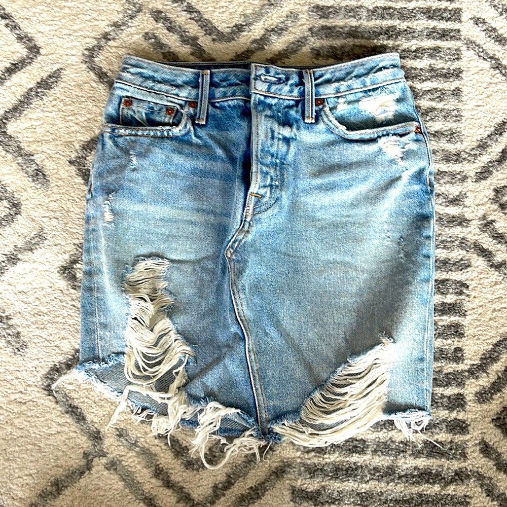 GRLFRND Denim Mini Skirt, Size 24